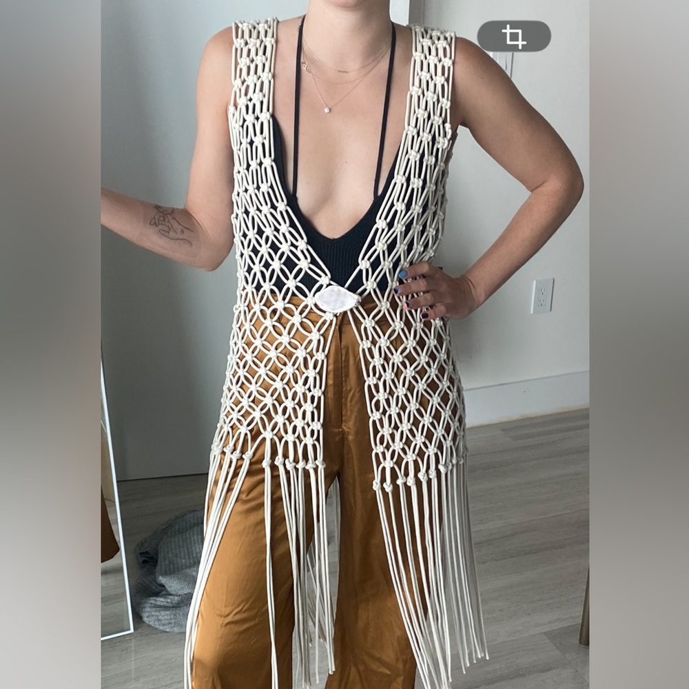 Open front brooch clip hand made rope dress